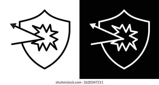 Protection from attack icon vector for web and mobile app. Symbol isolated.