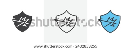 Protection from Attack Isolated Line Icon Style Design. Simple Vector Illustration
