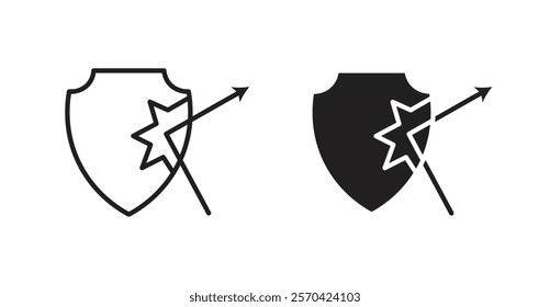 Protection from attack vector web icons set