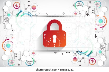 Protection background. Technology security, encode and decrypt, techno scheme, vector illustration