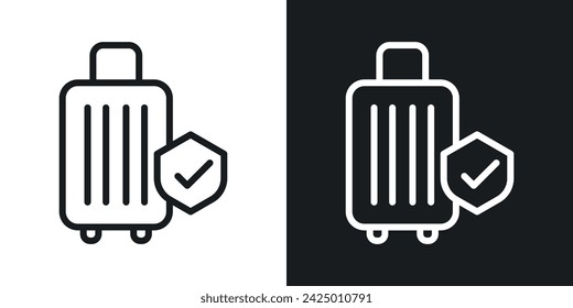 Protection of Baggage Icon Designed in a Line Style on White background.