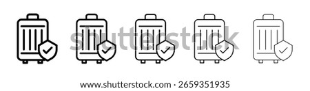 Protection of baggage icon filled flat sign concept for web design.