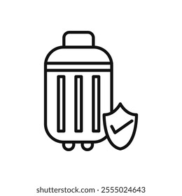Protection of baggage icon Symbol mark in Outline style