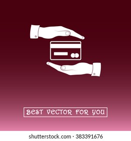 Protection of bank account sign icon, vector illustration. Flat design style 