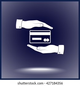 Protection of bank account sign icon, vector illustration. Flat design style 
