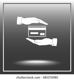 Protection of bank account sign icon, vector illustration. Flat design style 