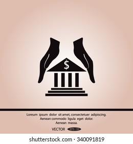 protection and bank vector icon