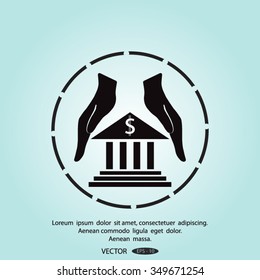 protection and bank vector icon