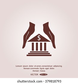 protection and bank vector icon