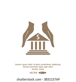 protection and bank vector icon