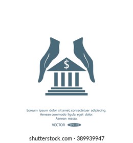 protection and bank vector icon