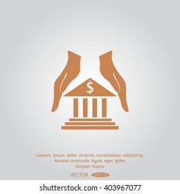 protection and bank vector icon