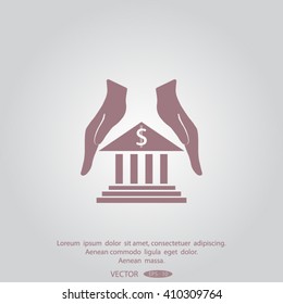 protection and bank vector icon