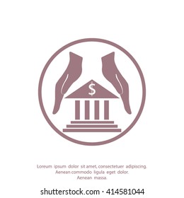 protection and bank vector icon