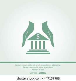 protection and bank vector icon
