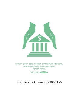 protection and bank vector icon