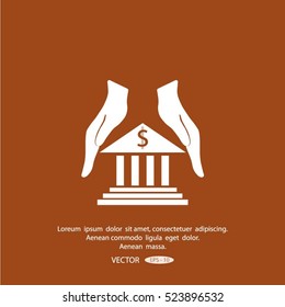 protection and bank vector icon