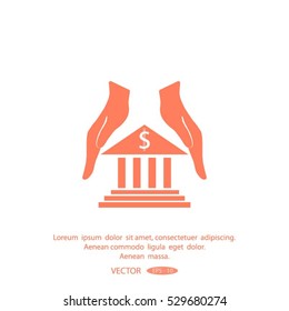 protection and bank vector icon