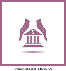 protection and bank vector icon
