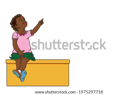 Protection of ้children to be loved, warm and happy, smiling, bright, smart, and assertive for the future concept. Illustration, line, art, graphic in vector isolated on background.