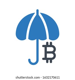 protection bitcoin vector glyph color icon 