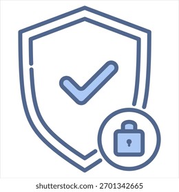 Ilustração do vetor de ícone azul de proteção