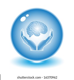 Protection of brain. Vector brain illustration. Simply change. Other medical vectors you can see in my portfolio.