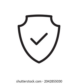 protection checked line art icon vector for websites