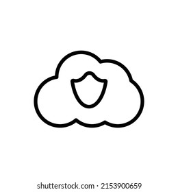 Protection, cloud simple icon vector. Flat design