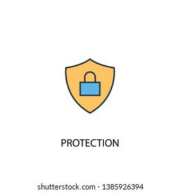 protection concept 2 colored line icon. Simple yellow and blue element illustration. protection concept outline symbol design