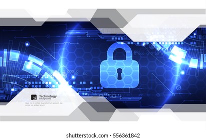 Protection concept of digital and technological. Protect mechanism, system privacy, vector illustration