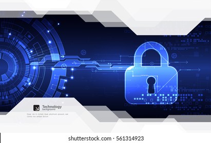 Protection concept of digital and technological. Protect mechanism, system privacy, vector illustration