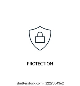 protection concept line icon. Simple element illustration. protection concept outline symbol design from GDRP set. Can be used for web and mobile UI/UX