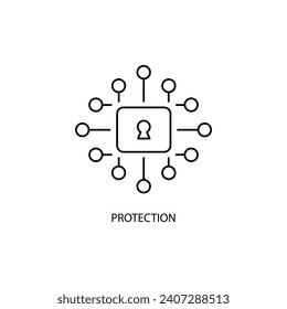 protection concept line icon. Simple element illustration. protection concept outline symbol design.