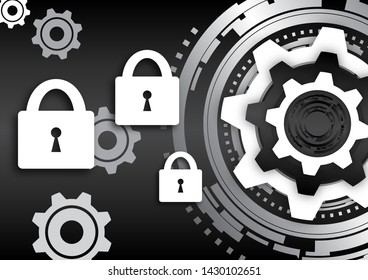 Protection concept Protection mechanism, system confidentiality. Vector illustration