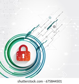 Protection concept. Protection mechanism and system privacy. Vector illustration