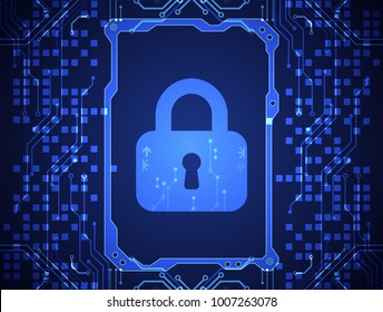 Protection concept. Protect mechanism, system privacy. Vector illustration