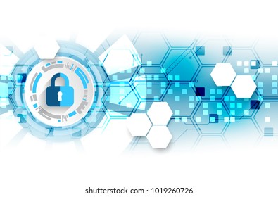 Protection concept. Protect mechanism, system privacy. Vector illustration