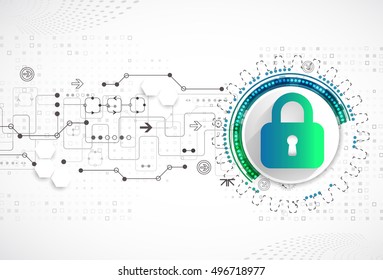 Protection concept. Protect mechanism, system privacy. Vector illustration