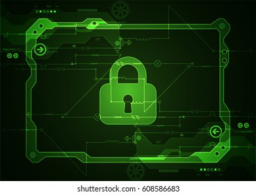 Protection concept. Protect mechanism, system privacy. Vector illustration