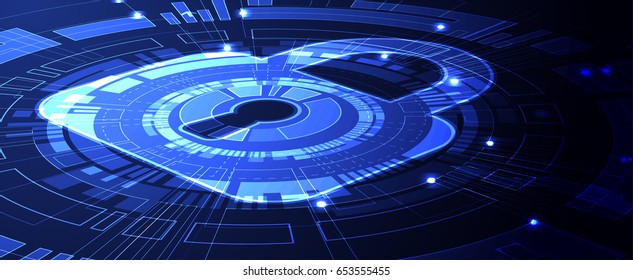 Protection concept. Protect mechanism, system privacy. Vector illustration