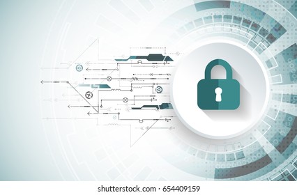 Protection concept. Protect mechanism, system privacy. Vector illustration