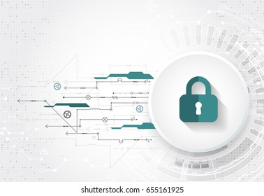 Protection concept. Protect mechanism, system privacy. Vector illustration