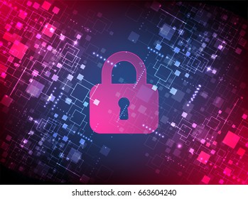 Protection concept. Protect mechanism, system privacy. Vector illustration