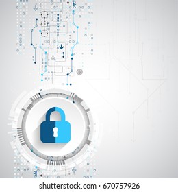 Protection concept. Protect mechanism, system privacy. Vector illustration