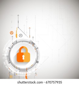 Protection concept. Protect mechanism, system privacy. Vector illustration