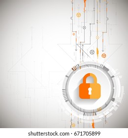 Protection concept. Protect mechanism, system privacy. Vector illustration