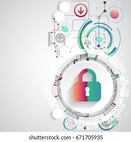 Protection concept. Protect mechanism, system privacy. Vector illustration