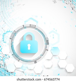 Protection concept. Protect mechanism, system privacy. Vector illustration