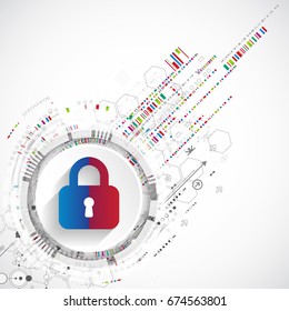 Protection concept. Protect mechanism, system privacy. Vector illustration